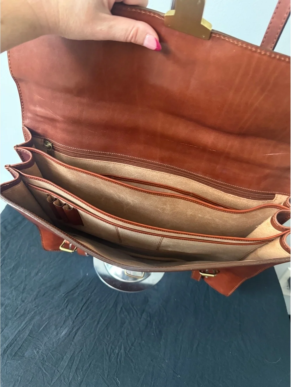 Vintage Pielle 100% Genuine Leather Briefcase Bag